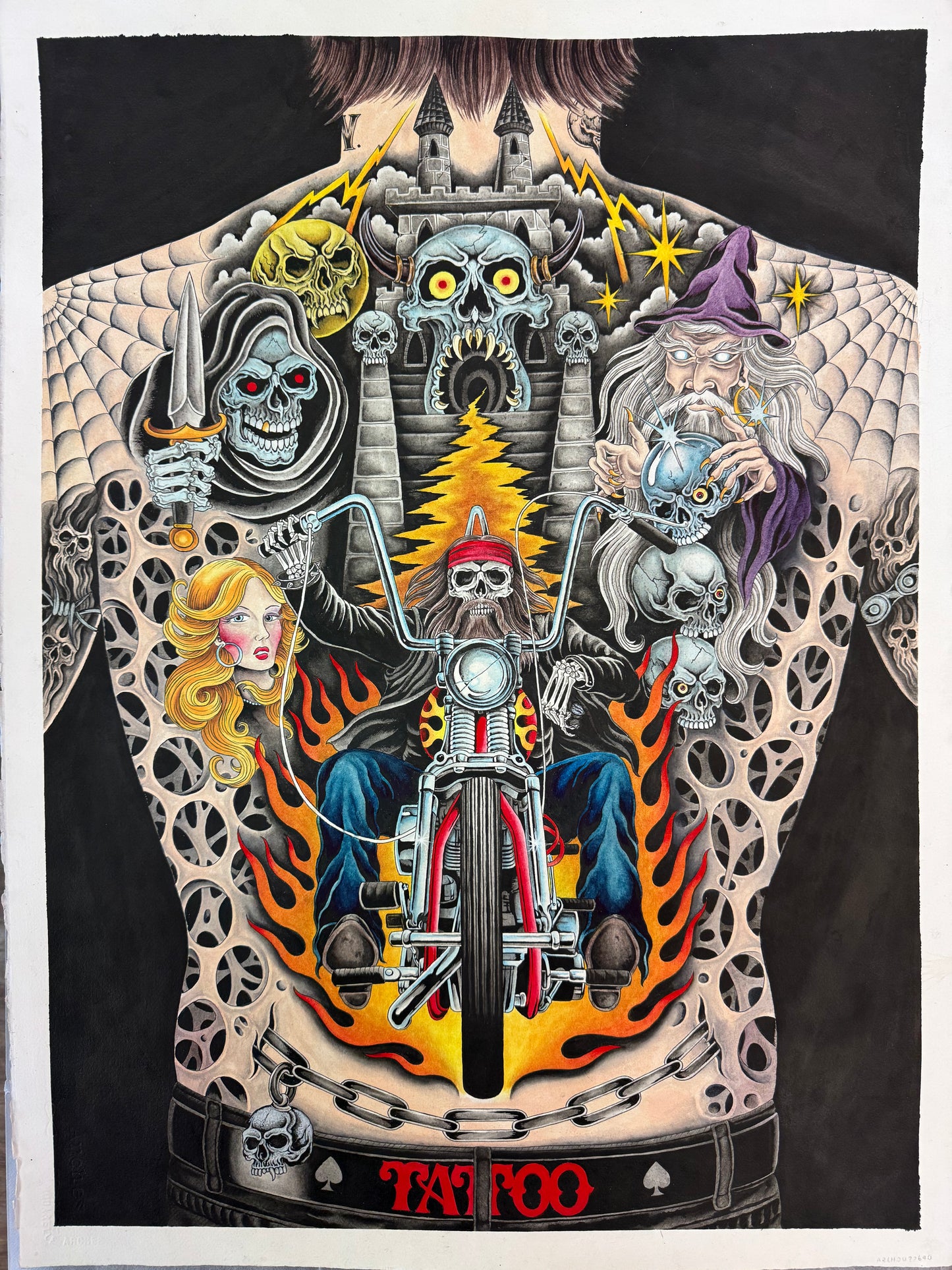 Biker back piece print