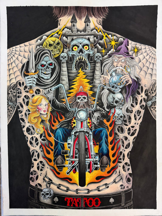 Biker back piece print